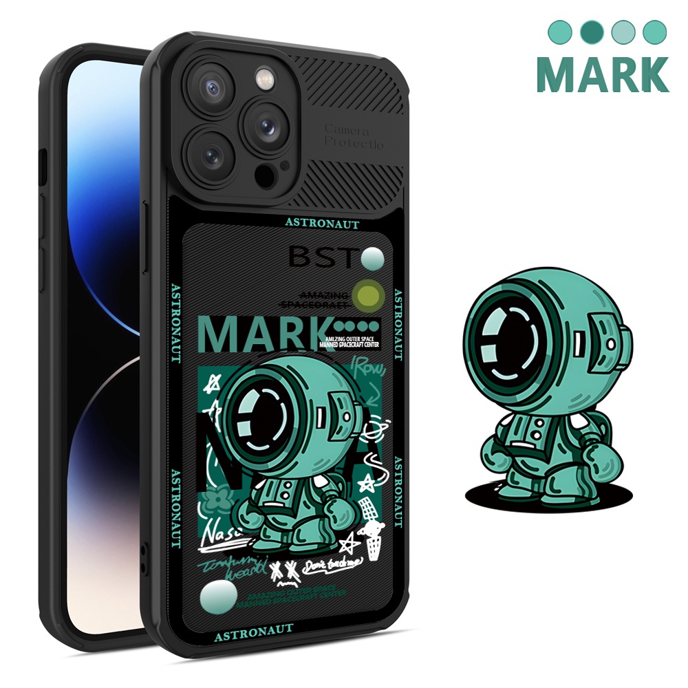 Case Astronot Luar Angkasa Realme C55 Realme 10 C35 C33 C31 C21Y C25Y C25 C15 C12 C3 C2 5 5i 6i Narzo 50A Prime Shockproof Mewah Tekstur Silang Serat Karbon Silikon Case