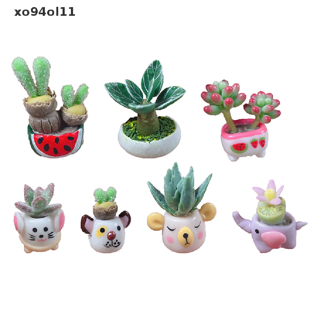 Xo 1Pc 1: 12rumah Boneka Miniatur Pot Ornamen Model Taman Dekorasi Rumah Mainan Aksesoris Rumah Boneka OL