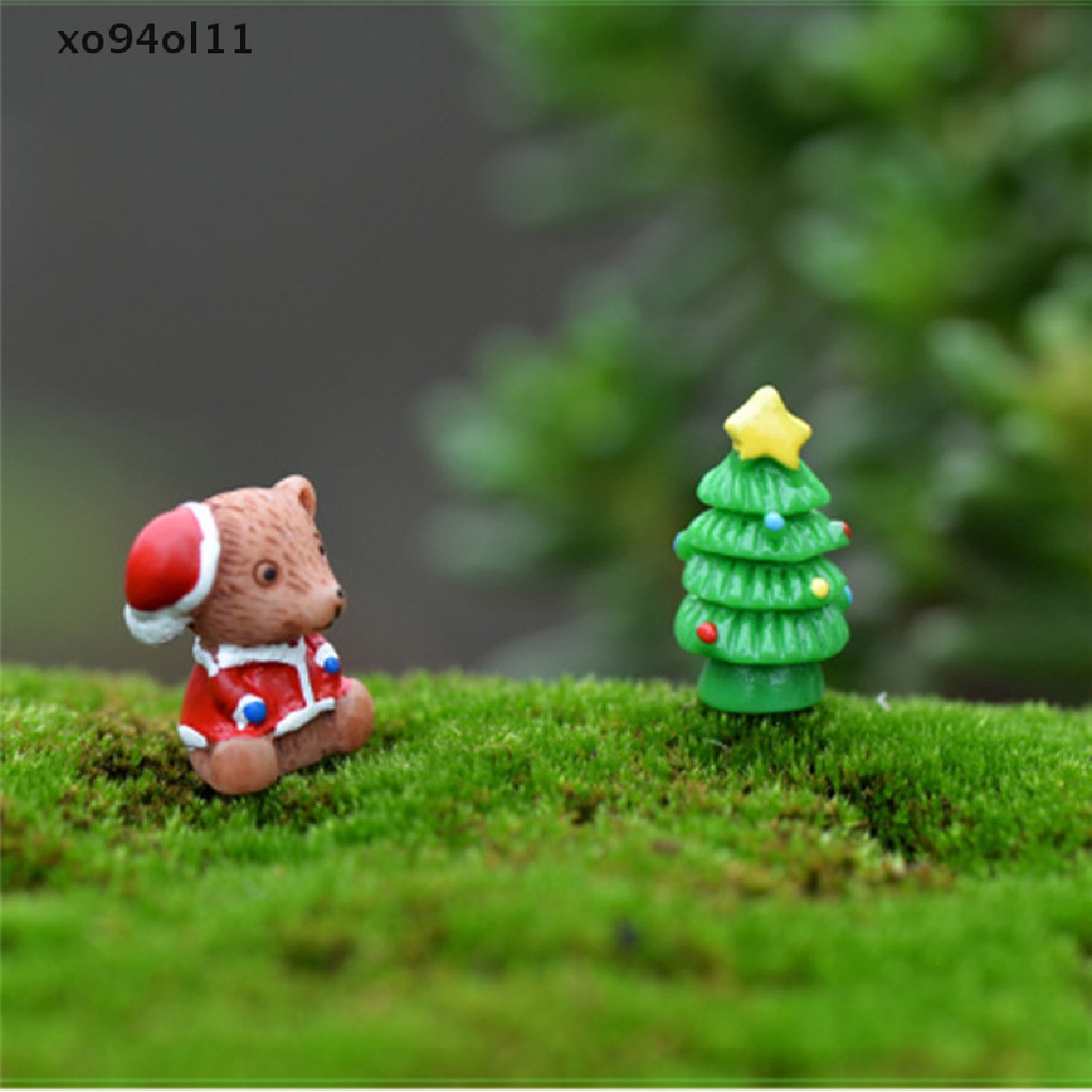 Xo 5pcs Patung Pohon Natal Xmas Tupai Dekorasi Taman Miniatur Lanskap Mikro OL