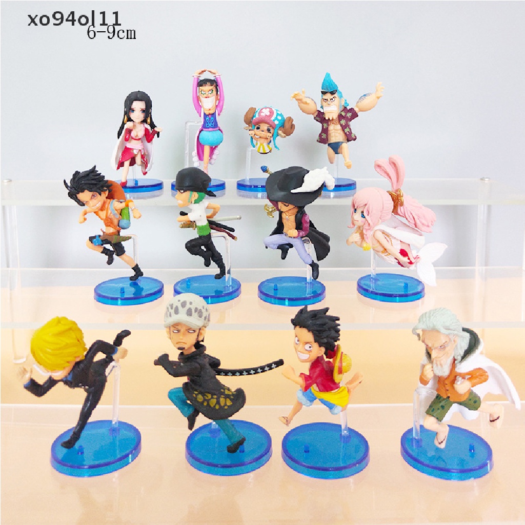 Figura Mini XO ONE PIECE 12pcs/Set 6-8cm Lari Berpose Zoro Sanji Luffy Figurines OL