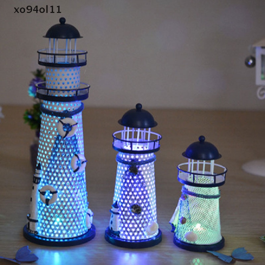 Xo Ocean Flash Mercusuar Jaring Ikan Bintang Laut Shell Ornamen Menara Beacon Metal OL