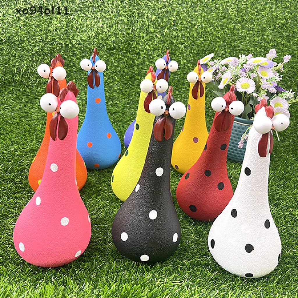 Xo Ornamen Ayam Leher Panjang Bahan Resin Untuk Patung Desktop Kantor Halaman Taman OL