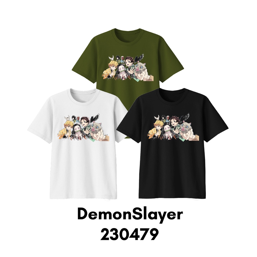 Kaos Pendek Anime Series Demon Slayer Size Bayi Anak Dewasa Bahan Katun Combed 30s