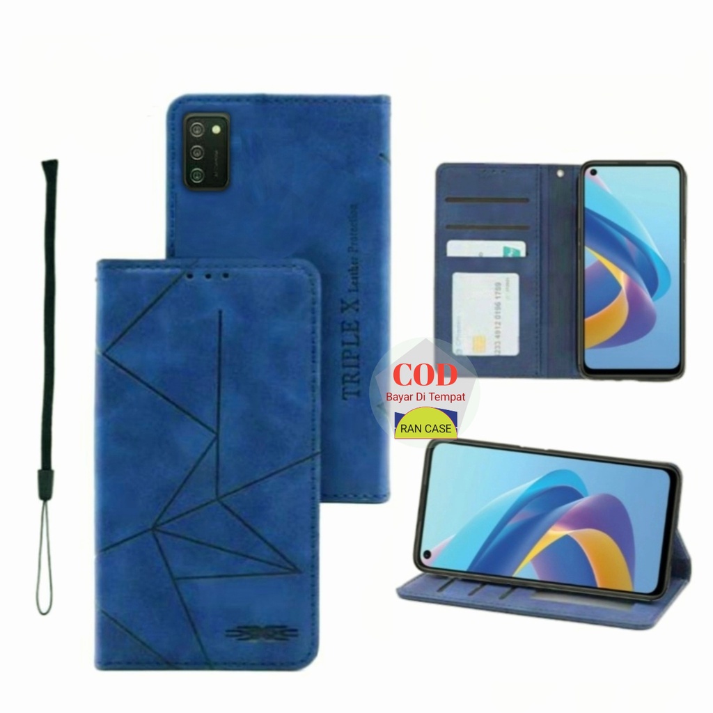 SAMSUNG GALAXY A03S CASE SARUNG HP DOMPET KULIT FLIP COVER MAGNET TANPA KANCING,KESING BUKA TUTUP