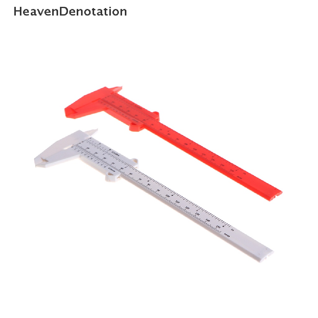 [HeavenDenotation] 0-150mm Skala Penggaris Ganda Plastik Vernier caliper Ukur Siswa Alat Penggaris HDV