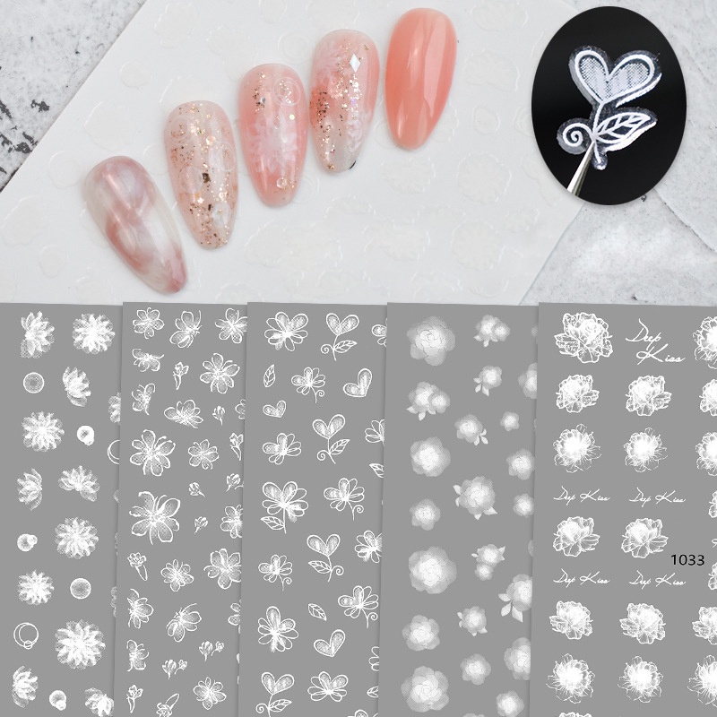 1sheet DIY Self-adhesive Nail Decals Desain Huruf Stiker Multicolor Sederhana Dekorasi Untuk Kuku