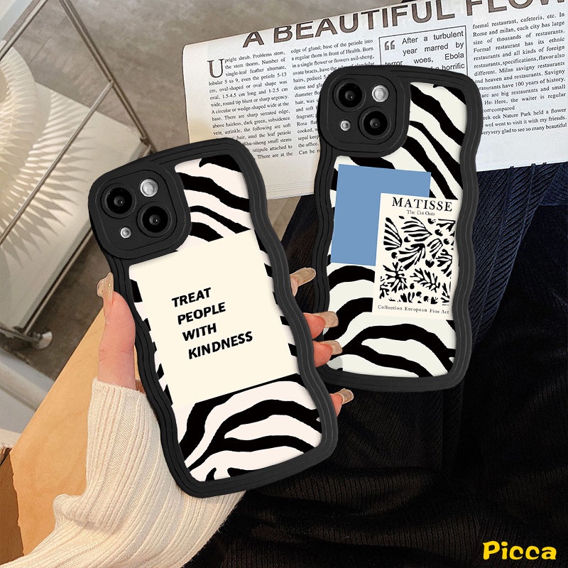 Redmi Note10 10s 8 11 9 9s 11Pro 11s 10Pro Max Redmi 12C 10C 9A 9 10 9C A1 9T 10A A1+POCO M3 X3 NFC Pro Mi 11T Pro Art Garis Tidak Teratur Motif Zebra Soft Cover