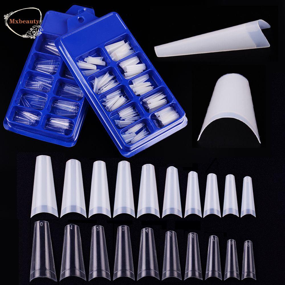 Mxbeauty Kuku Palsu Transparan 100pcs Artificial Half Cover Manicure Acrylic Nail Art Tips