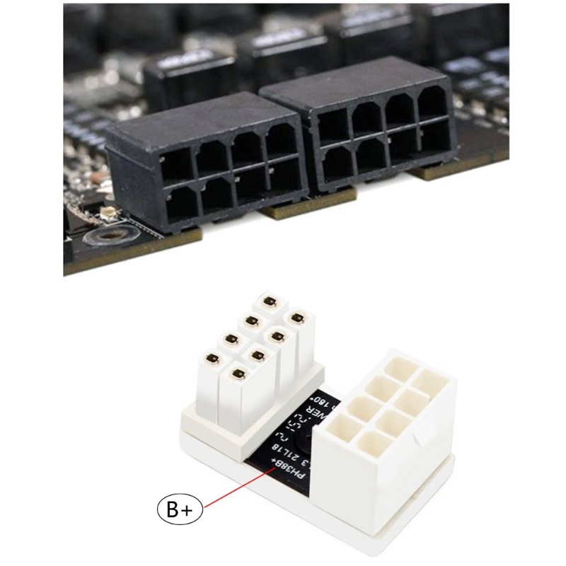 Cre ATX 8pin Female to 8pin Male Adaptor Siku 180derajat, Konektor Kabel Listrik GPU Untuk Desktop Graphics Card