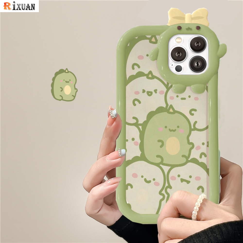 IPHONE Case Fashion Kompatibel Untuk Iphone14 11 12 iPhone6 7 8 Plus 13 Pro Max14 Plus 11Pro MAX XR X XS MAX SE 2020 Kartun Lucu Bayi Dinosaurus Monster Lensa Shockproof Casing Ponsel RIXUAN