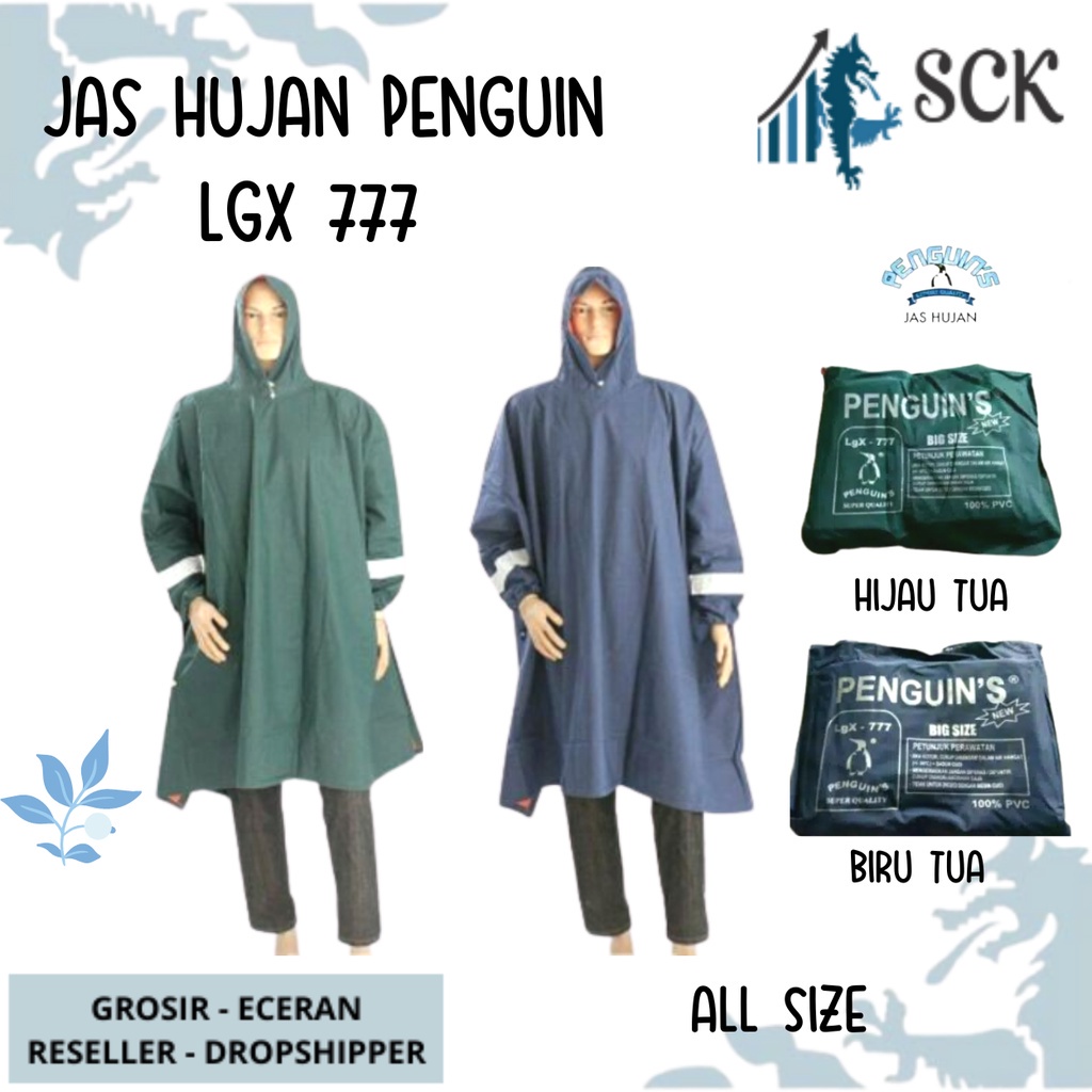 Jas Hujan PENGUIN LGX 777 Tebal Premium Model Poncho / Perlengkapan Otomotif