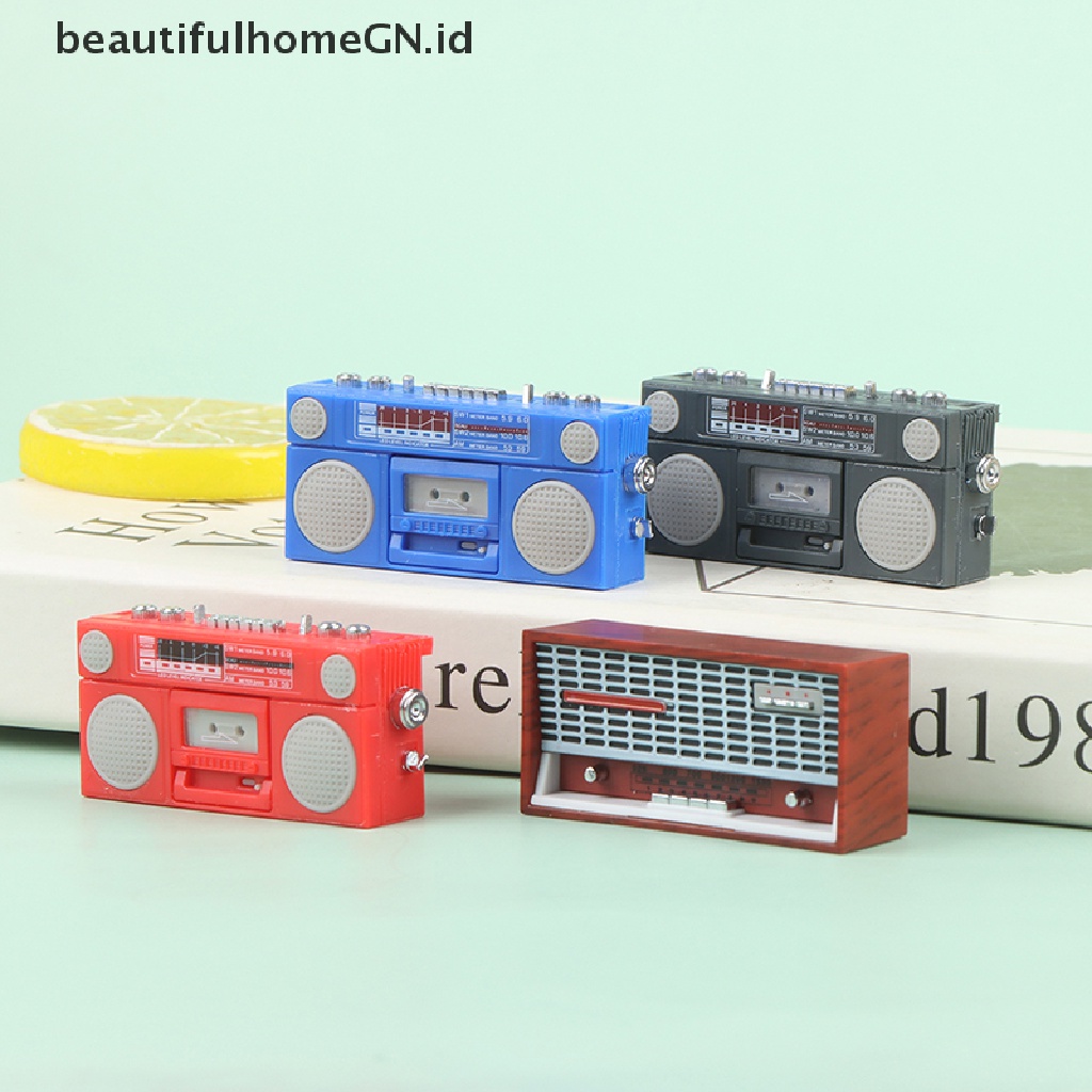 {Cantik} 1: 12rumah Boneka Miniatur Radio Model Recorder Player Mainan Boneka Furniture Decor~