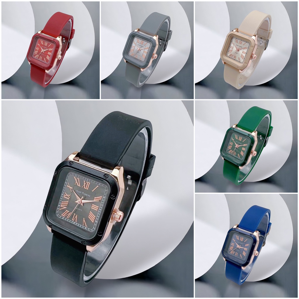 COD✅ Jam Tangan Fashion Wanita Segi Ukuran Kecil Silicon Analog Quartz Watch Kaya Korea   S1278