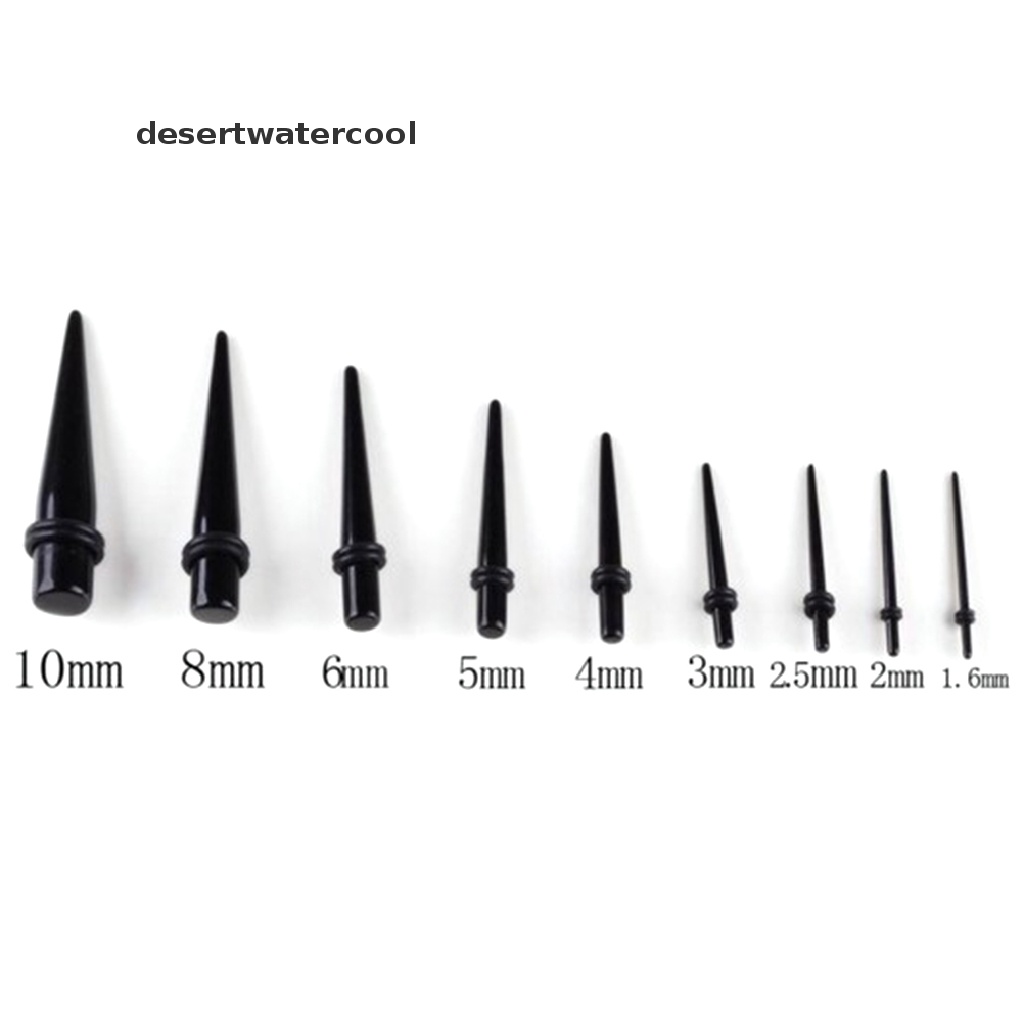 Deid 2Pcs Kit Peregangan Telinga 00G-16G Tapers Plug Tunnel Tandu Hitam Martijn