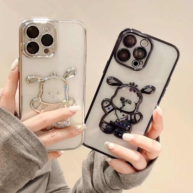 IPHONE Casing Ponsel Anjing Pacha Pasir Mengalir Cocok Untuk Iphone14 13 12 11 Pro Max 14Plus All Inclusive TPU Electroplated Anti Drop Soft Cover