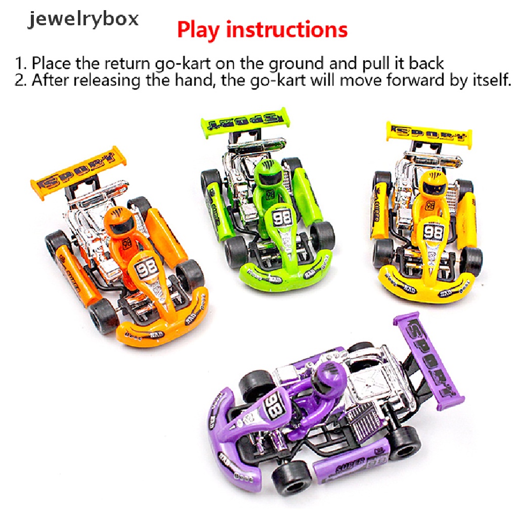 [jewelrybox] Anak-anak Tarik Kembali Power Racing Mobil Plastik Power Kart Mainan Puzzle Anak Kendaraan Butik