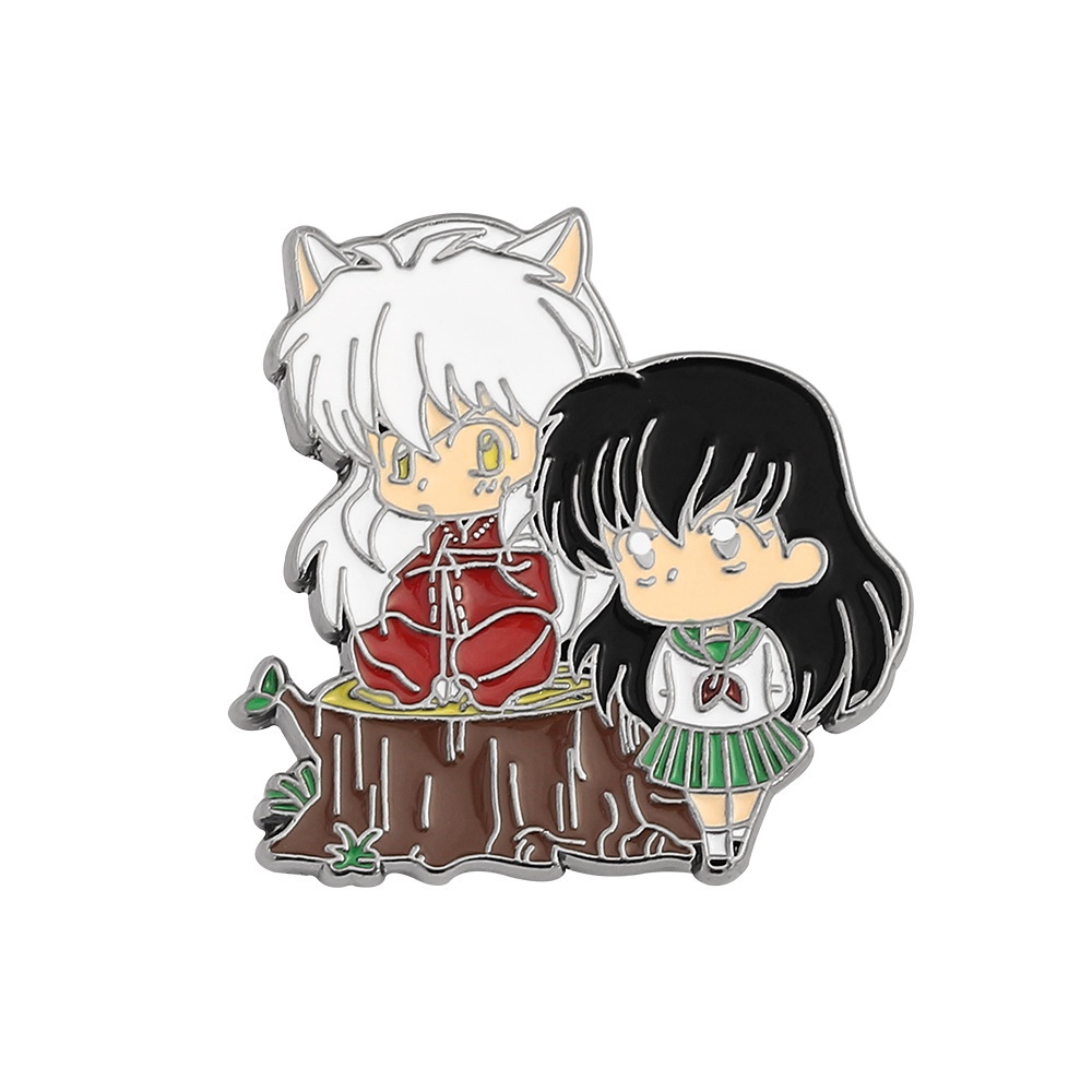 Fashion Kartun Anime Jepang Lucu Inuyasha Dan Higurashi Kagome Logam Bros Ornamen Hadiah Untuk Teman Kostum Aksesoris