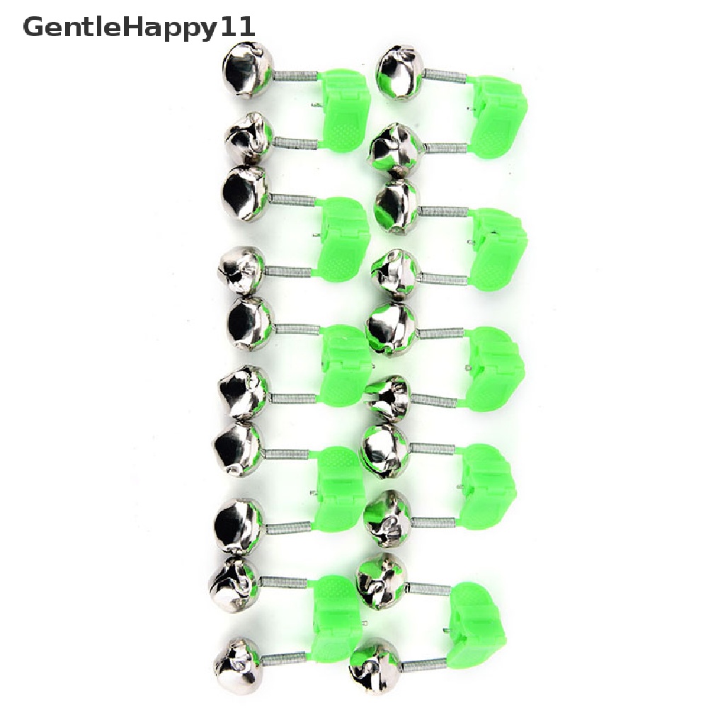 Gentlehappy 10Pcs Pancing Gigit alarm Lonceng twin bells clip alerter fishing tackle tool id