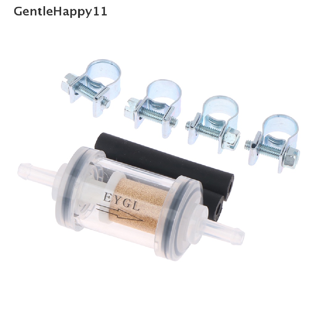 Gentlehappy 7pcs/Set Filter Bahan Bakar Solar Transparan Bongkar Pasang+Selang Bakar+Klip id