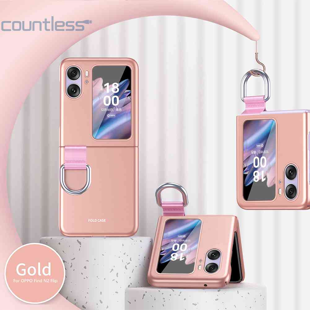 Pc Flip Case Tahan Jatuh Dengan Ring Stand Cover Tahan Lama Untuk Smartphone Find N2 [Countless Lebay