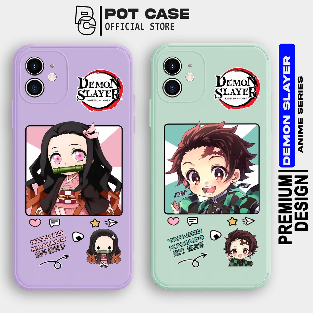Case Demon Slayer Oppo A5S A74 A57 A16 A16K A76 A17 A12 A3S A17K A53 RENO 5 F1S F11 SM190 Nezuko Tan