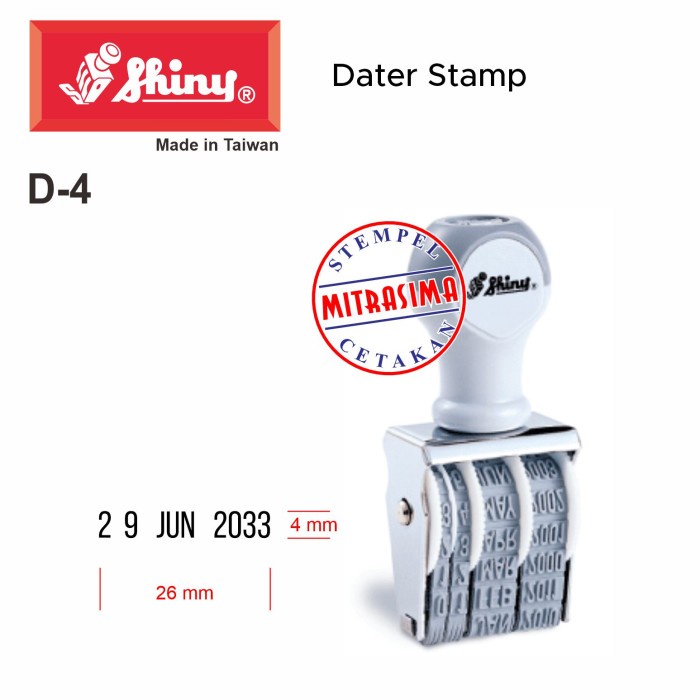 

Stempel Shiny D-4 ( D4 stempel tanggal manual 4mm D 4 )