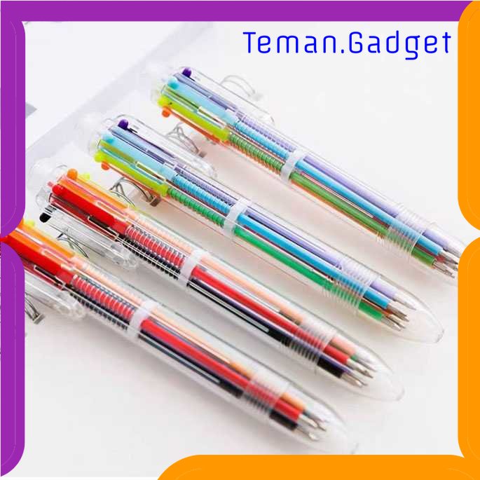 TG - ATK Pulpen 6 in 1 Pena Bolpoin Warna-Warni Multi Colored Pen