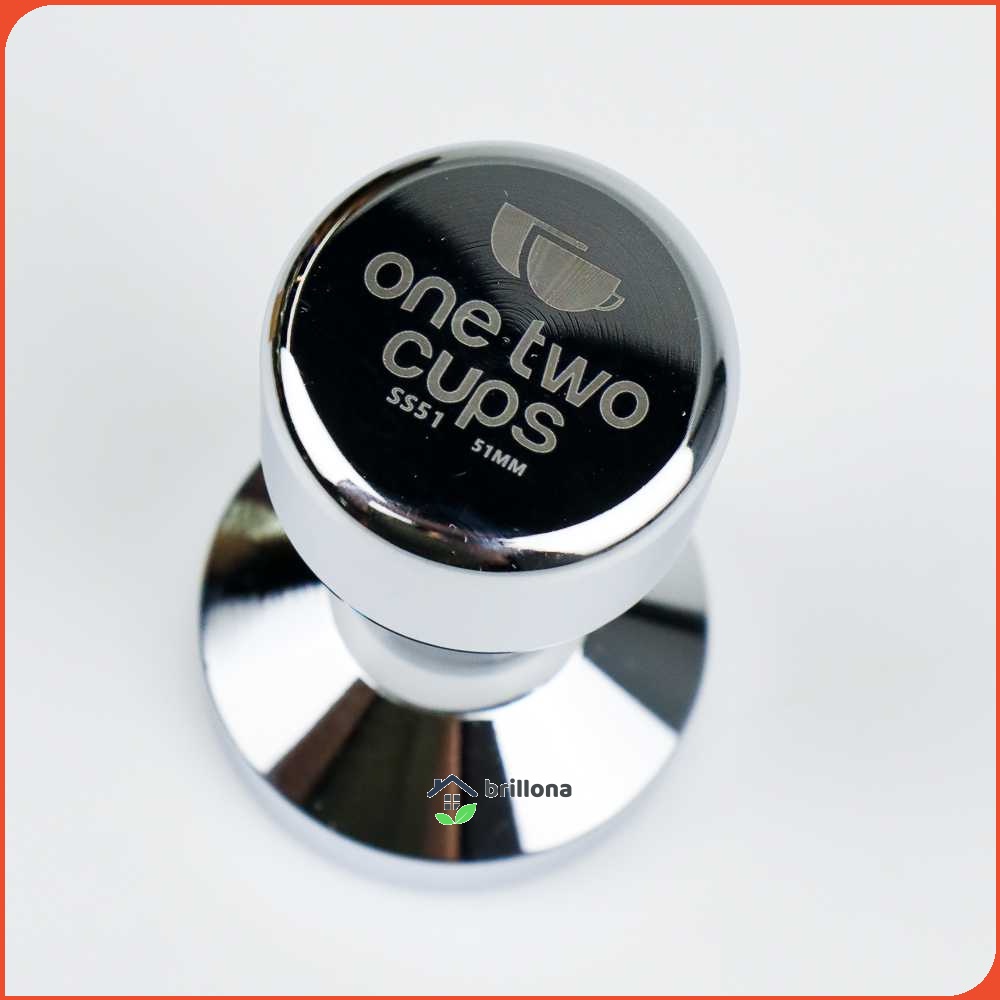 One Two Cups Tamper Kopi Espresso Flat Stainless Steel 51mm - SS51