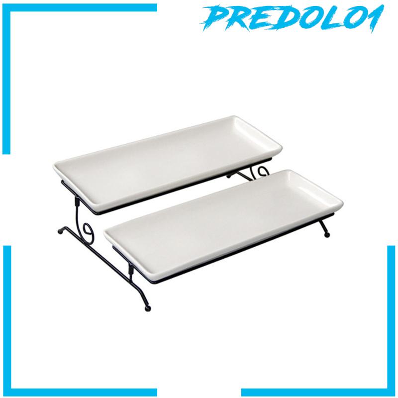 [Predolo1] Tiered Tray Stand Nampan Saji 2tingkat Berdiri Untuk Rumah Restoran