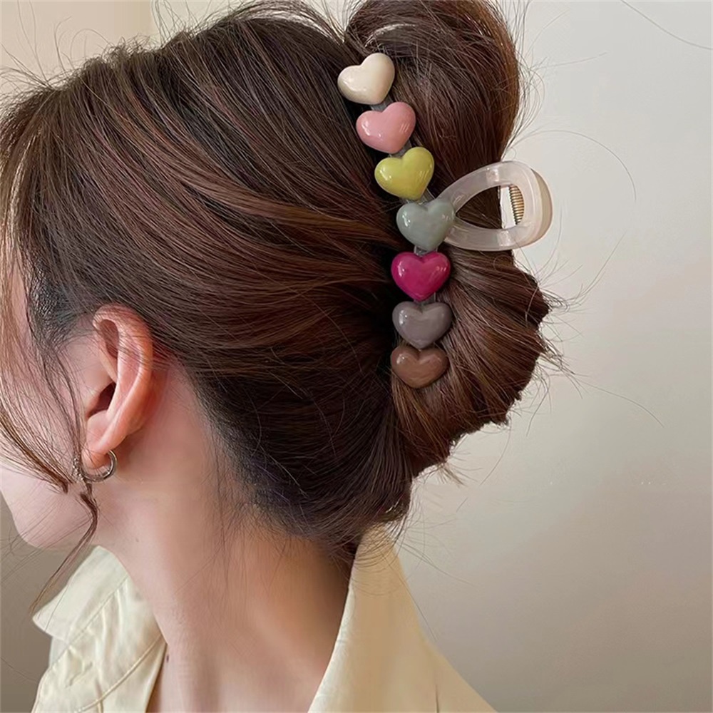 Musim Panas Trendy Manik-Manik Pelangi Jepit Rambut Ukuran Besar Hair Clip Hiu Klip Untuk Wanita Aksesoris Rambut