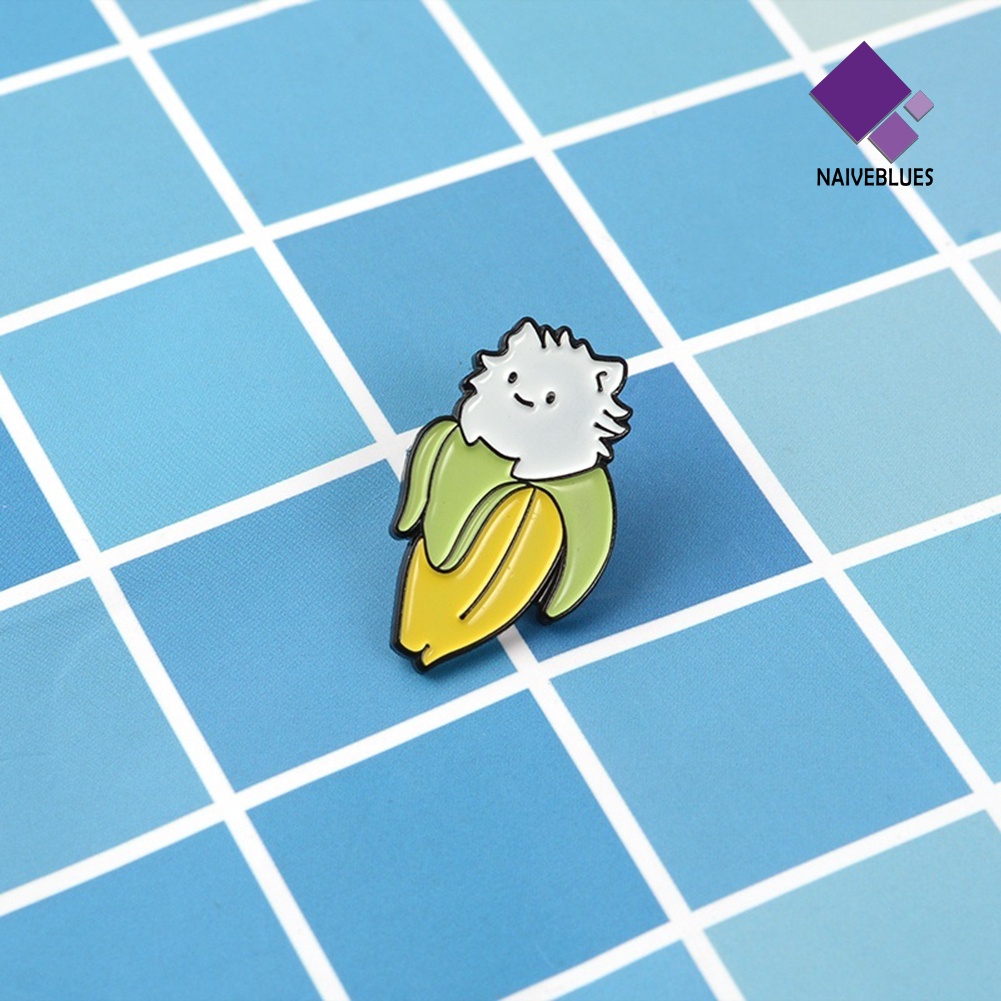 &lt; Naiveblues &gt; Lucu Kartun Wanita Kucing Pisang Enamel Lencana Kerah Bros Pin Dekorasi