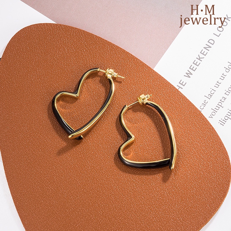 S925 Perak2023Baru Trendi Cinta Dingin Anting Hati Anting Bermutu Tinggi