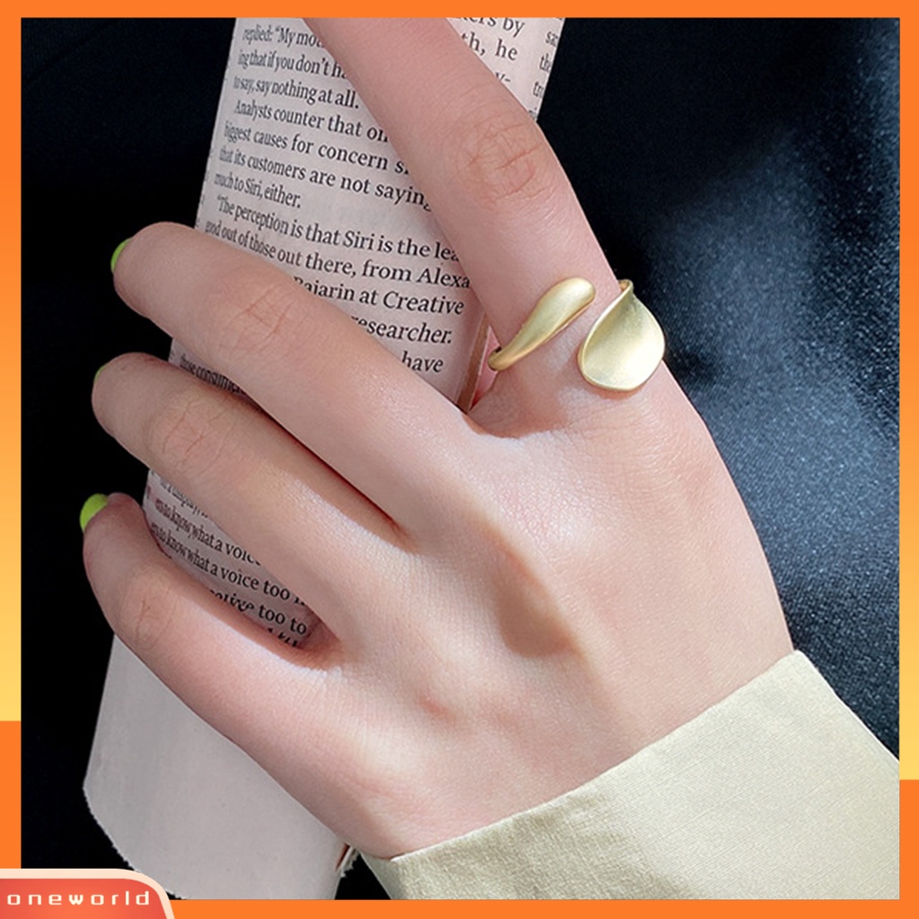 [EONE] Cincin Jari Logam Interlaced Gaya Korea Vintage Adjustable Opening Ring Hadiah Ulang Tahun