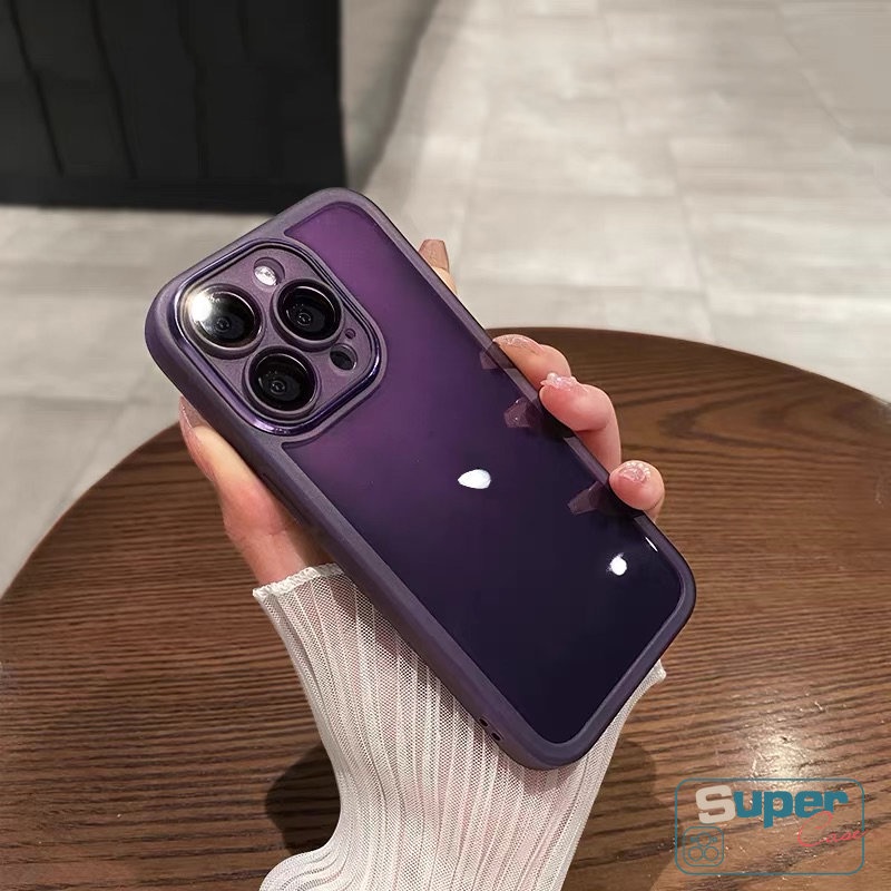 Plating Metal Len Pelindung Lensa Kamera Phone Case Kompatibel Untuk iPhone 7Plus XR 11 13 14 12 11 Pro Max 8Plus X XS Max 7 8 Plus Mewah Simple Shockproof Soft Back Cover Shell