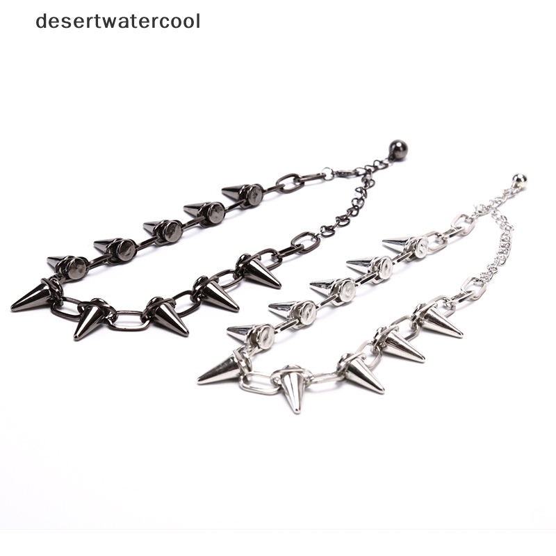 Deid Baru Spike Rivet Punk Kerah Kalung Goth Rock Biker Link Rantai Choker Perhiasan Martijn