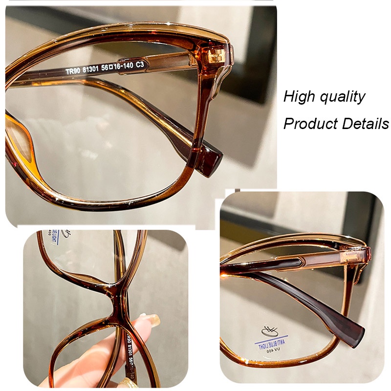 Kacamata Anti Radiasi Cat Eye TR90 Simple Untuk Wanita Pria Eyewear Nyaman