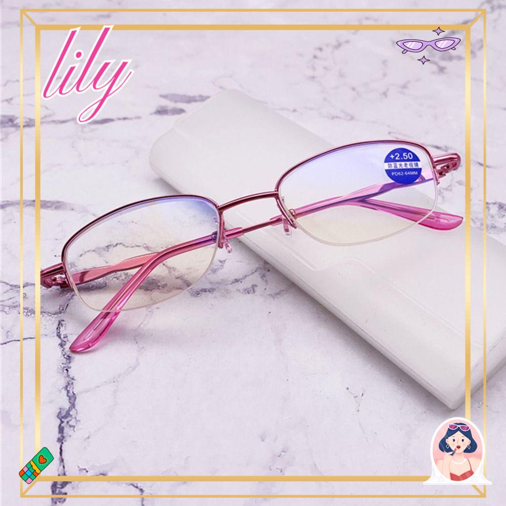 Lily Bisnis Kacamata Baca Fashion Klasik Vintage Simple Anti-Cahaya Biru