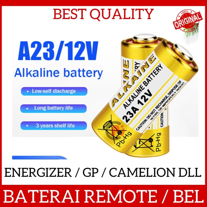 ORIGINAL Battery 23A 12v A23 Baterai Batere Batre Remote Doorbell Bel