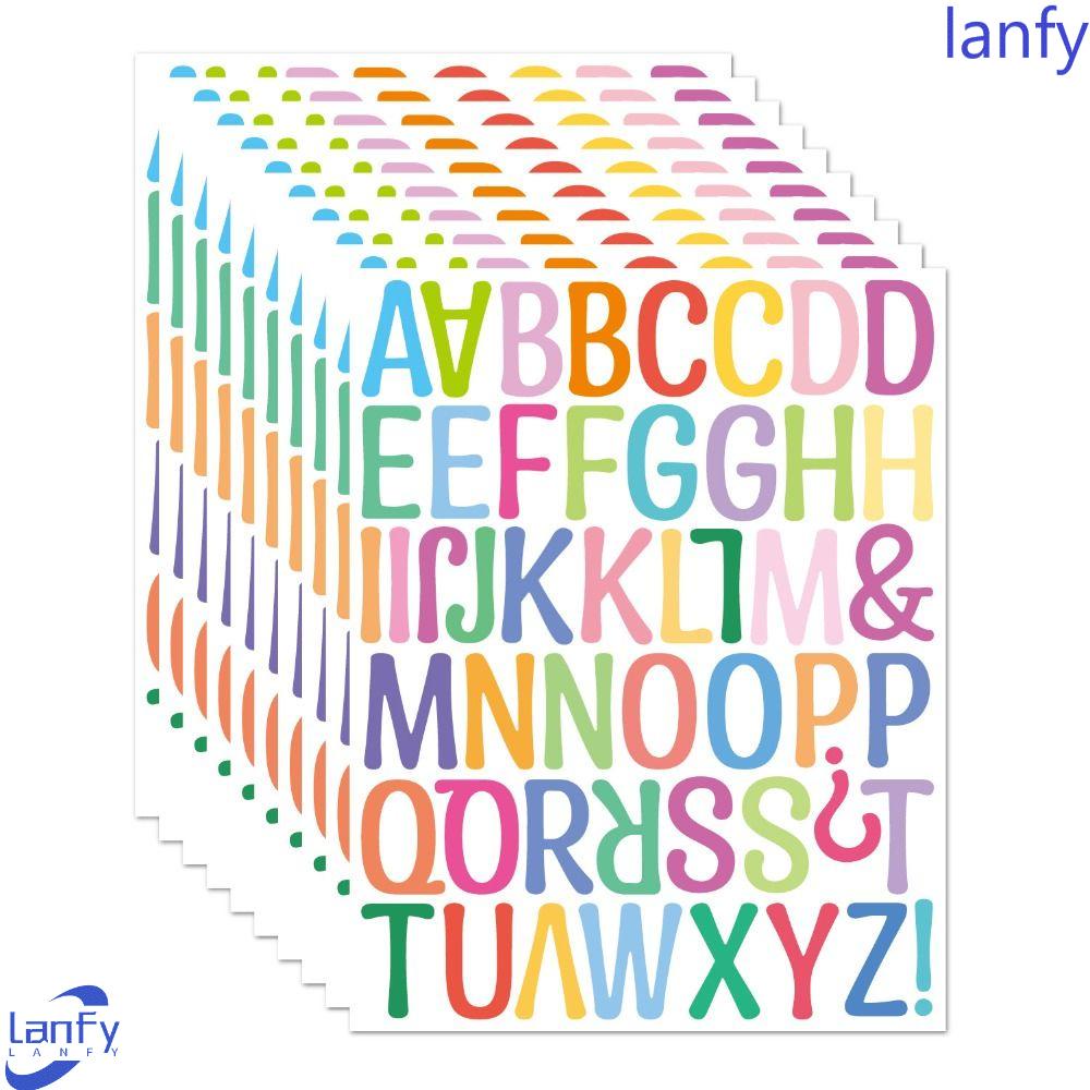 Lanfy Rainbow Huruf Inggris Stiker Diy Kartu Scrapbooking Ejaan Huruf Besar Kecil Alat Tulis Stiker Dekoratif