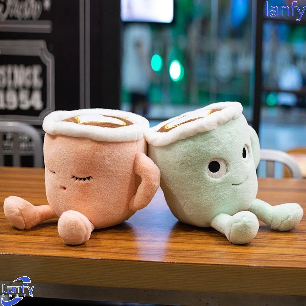 Lanfy Cangkir Kopi Mainan Mewah Dekorasi Rumah Kawaii Plushie Boneka Kartun Boneka Cangkir Kopi Berbentuk Cangkir Kopi Boneka Mainan Jepang Matcha