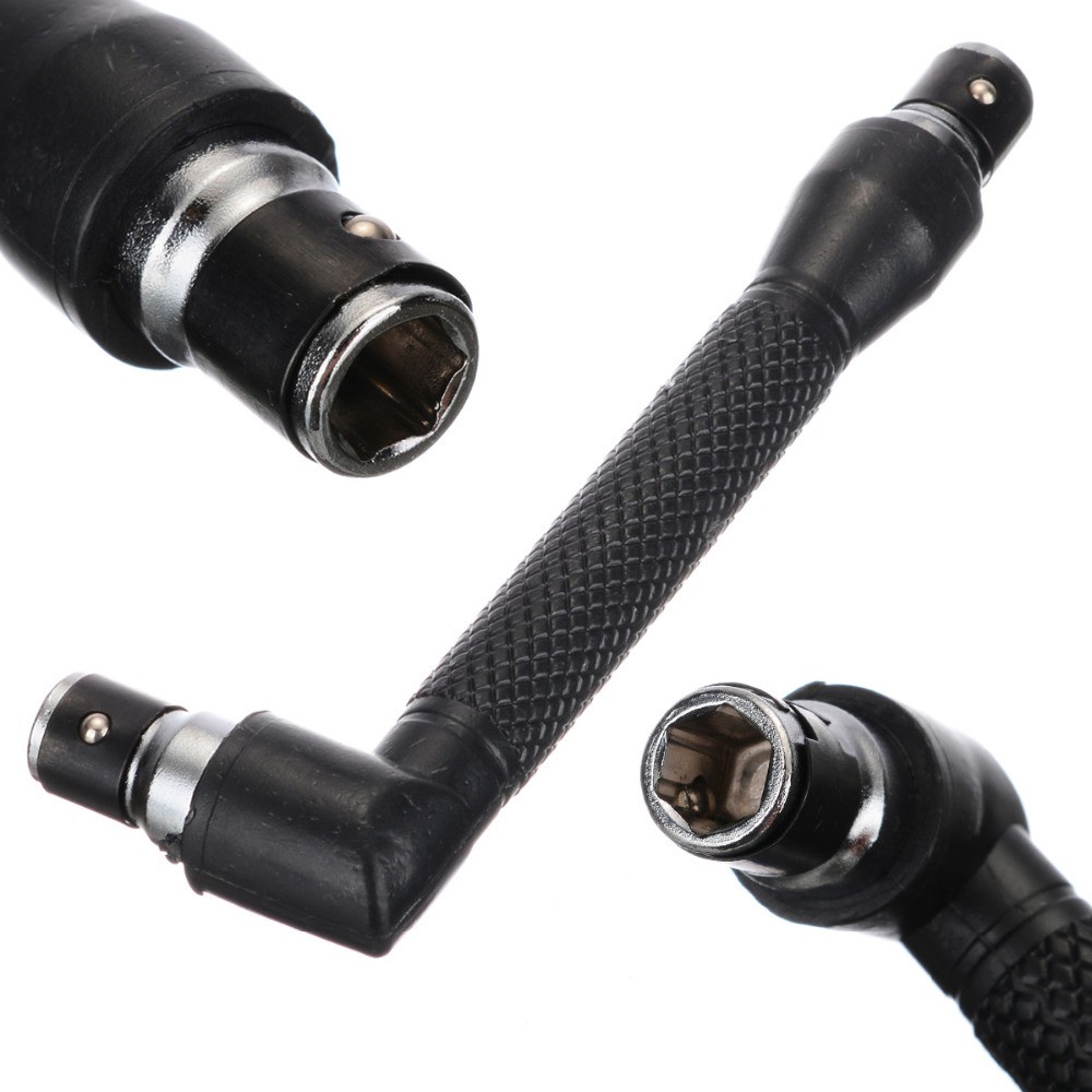 YGRETTE - Kunci Pas Dual Head Socket Wrench Screwdriver 1/4 Inch 6.35mm L Shaped L Berbentuk Mini Socket Wrench 1/4 Inch 6.35Mm Obeng Alat Kunci Pas