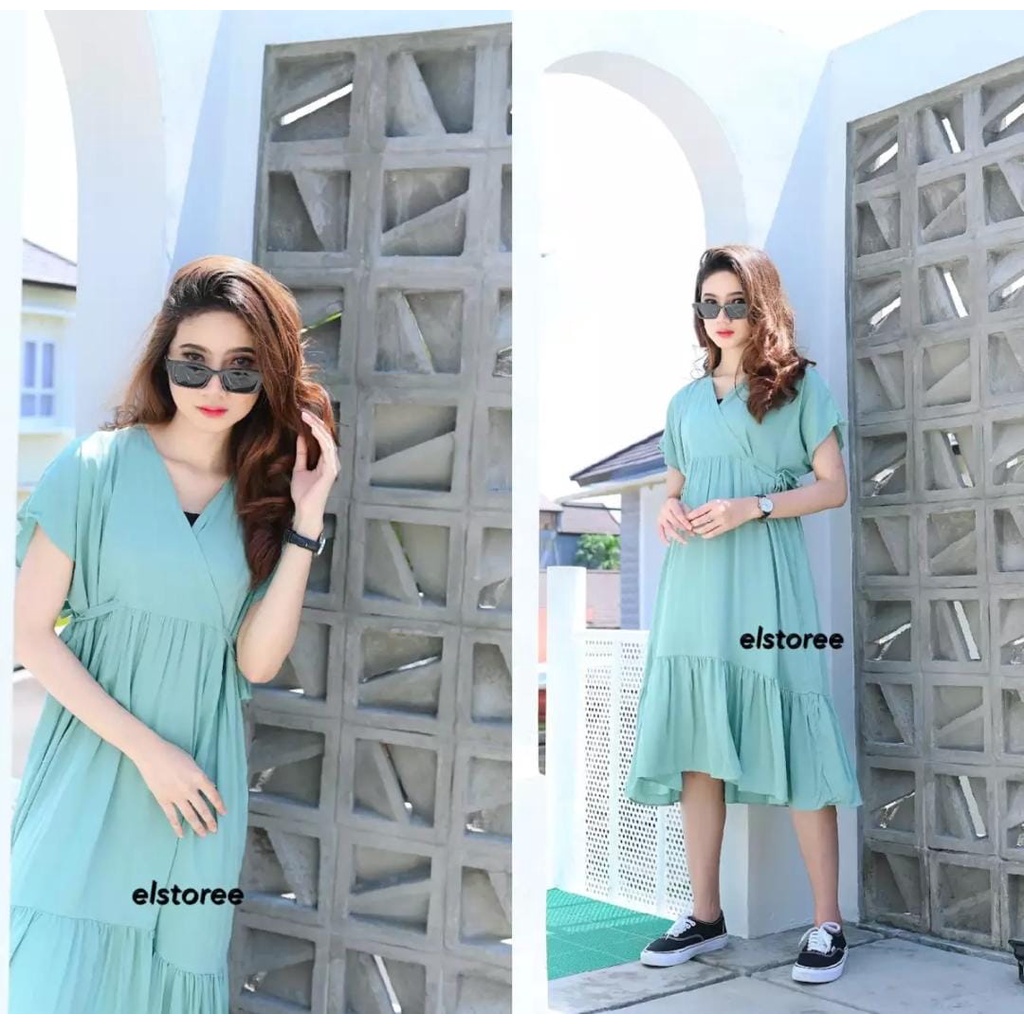 DASTER KIMONO POLOS KEKINIAN MODEL SAMBUNG DUA RAYON PREMIUM TERBARU