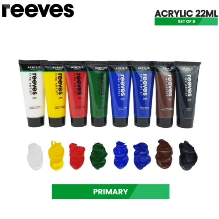 

Reeves Acrylic Paint Set 8 x 22ml Primary / Pastel / Metallic - PASTEL