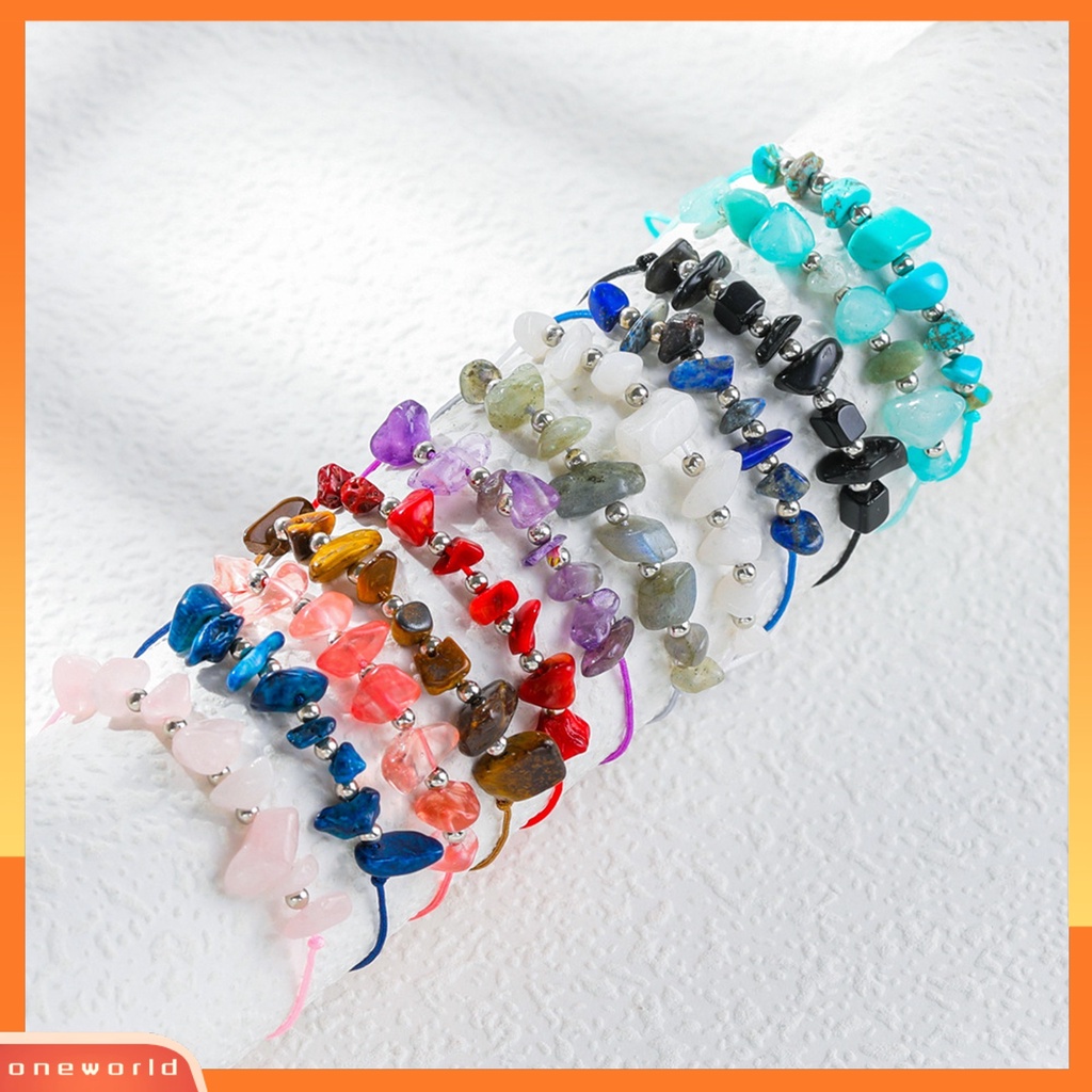 [EONE] Wanita Gelang Anyaman Hias Wanita Tidak Teratur Perhiasan Gelang Rantai Tangan Batu Kristal Imitasi Untuk Pakaian Sehari-Hari