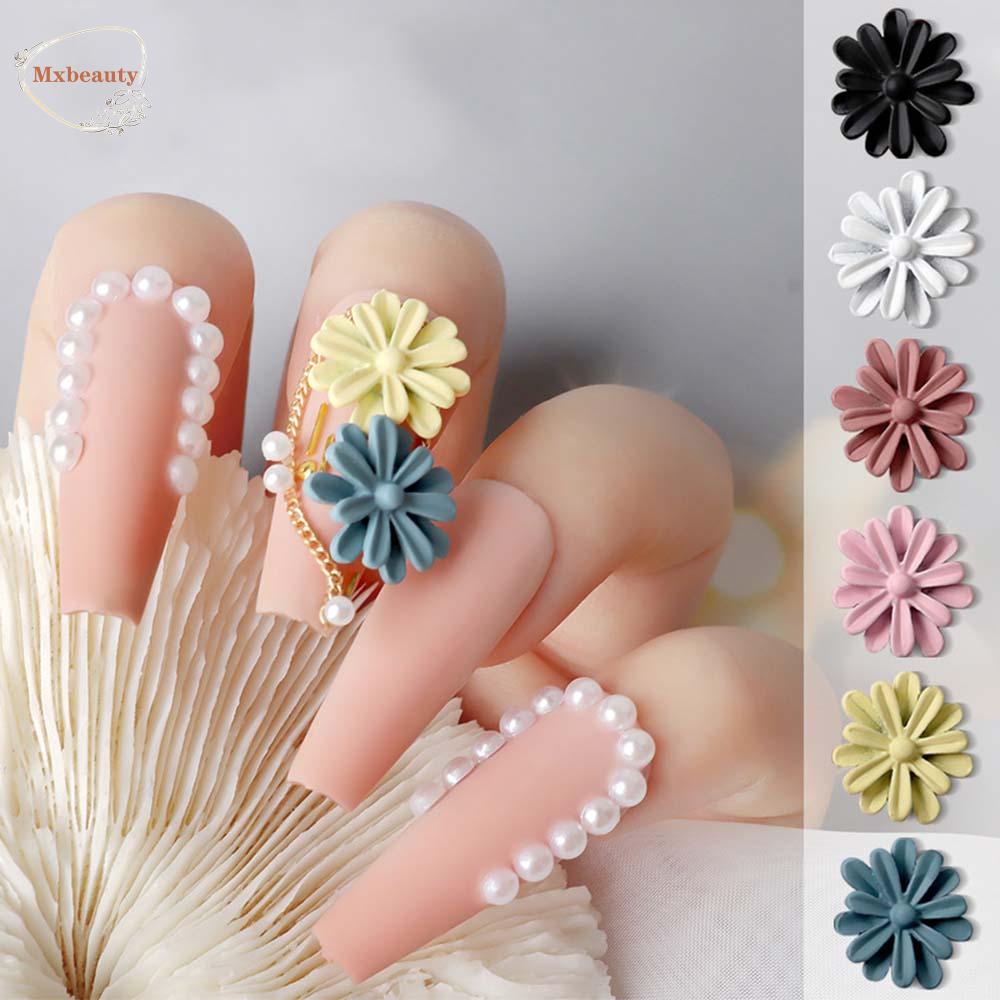 Mxbeauty Perhiasan Nail Art Bunga Musim Semi Dan Musim Panas Pesona Elegan Double Layer Flower DIY Desain Nail Art