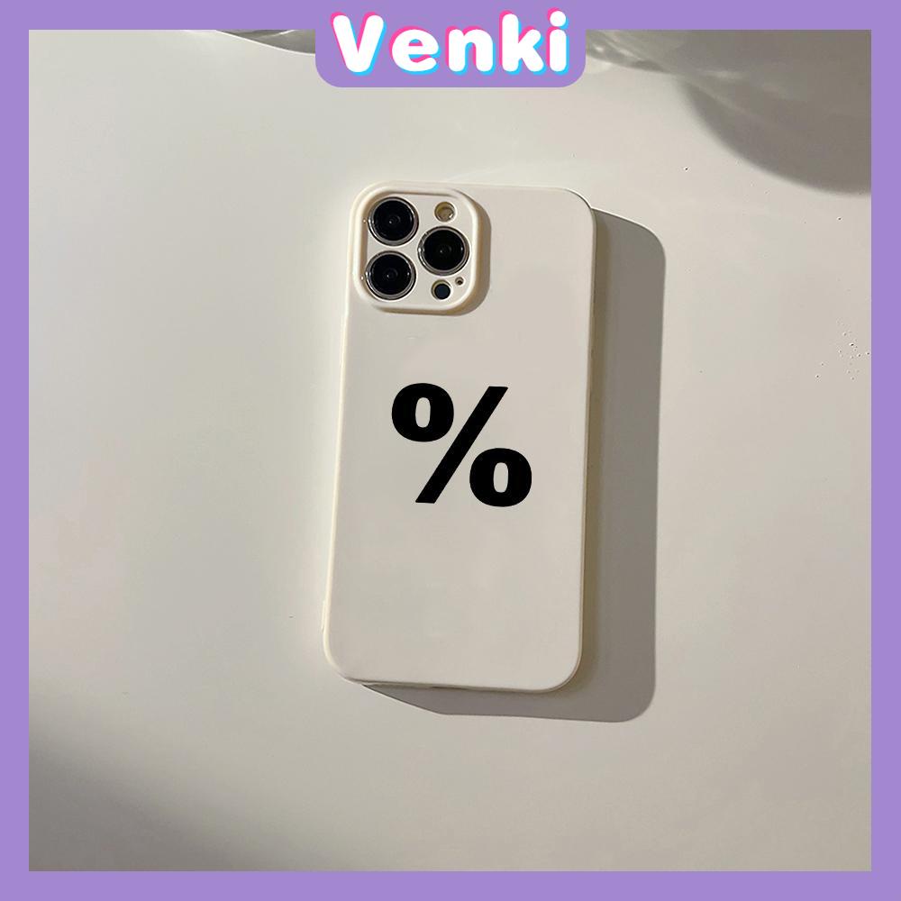 VENKI - For iPhone 11 iPhone Case White Glossy TPU Soft Case Shockproof Phase Cover Protection Simple Symbol Compatible with iPhone 14 13 Pro max 12 Pro Max xr xs max 7Plus 8Plus