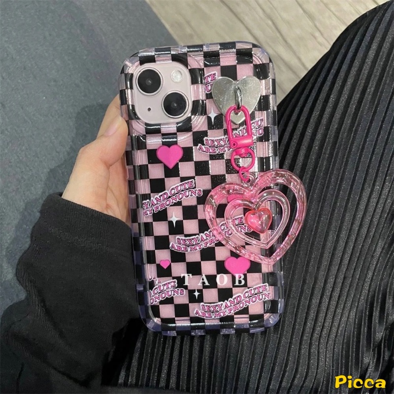 Oppo A17 A57 A7 A54 A55 A15 A96 A12 A17K A76 A16 A5 A9 A77s A5s A3s A95 A74 A16s A1K A53 A31 A16K A92 A77 Reno5 54f 4Lite A12E A16E A52 Love Heart Checkerboard Airbag Gelang Case