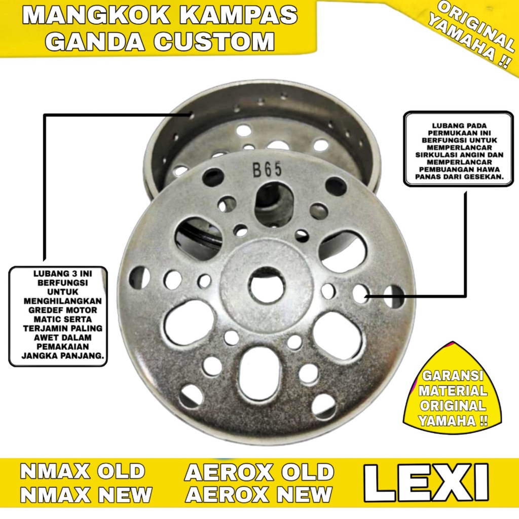 Mangkok Kampas Ganda NMAX AEROX LEXI Pulley Rumah Roller - AEROX 155 mangkok kampas ganda racing custom kartel aerox nmax lexi b65 155 MLK spion click spion x1 roller nmax paket kirian nmax visor nmax visor aerox