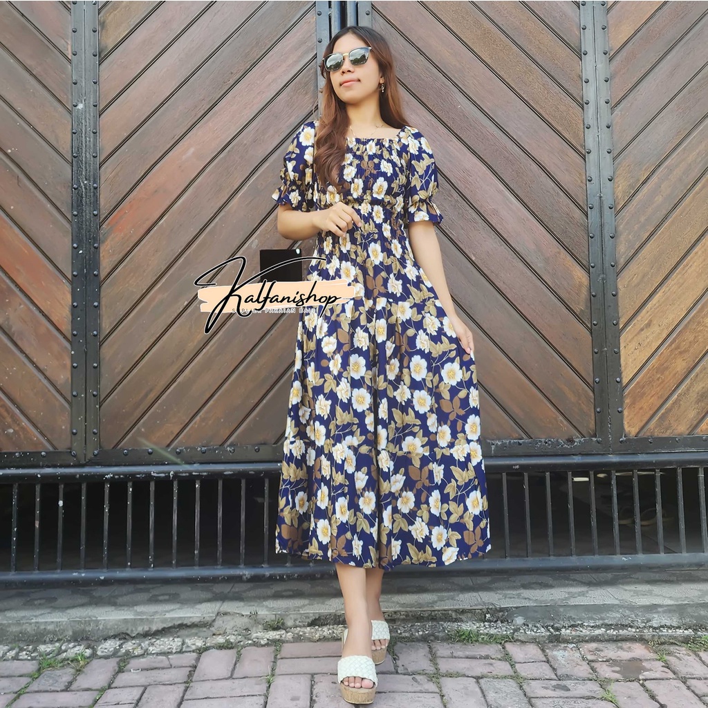 Long Dress Canda Double Ruffle