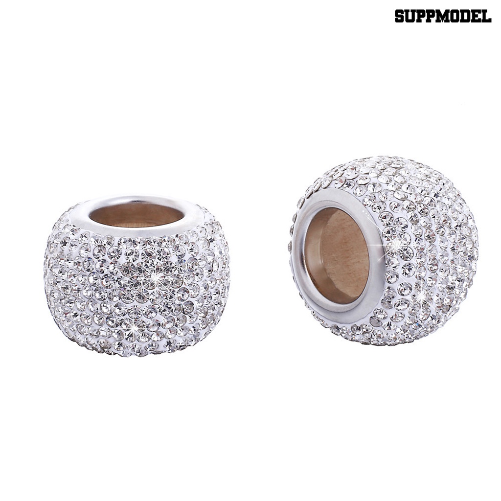 [SM Auto] 2Pcs Car Head Rest Collar Rhinestones Shiny Dekoratif Universal Car Headrest Collar Ring Dekorasi Aksesoris Kursi Kendaraan